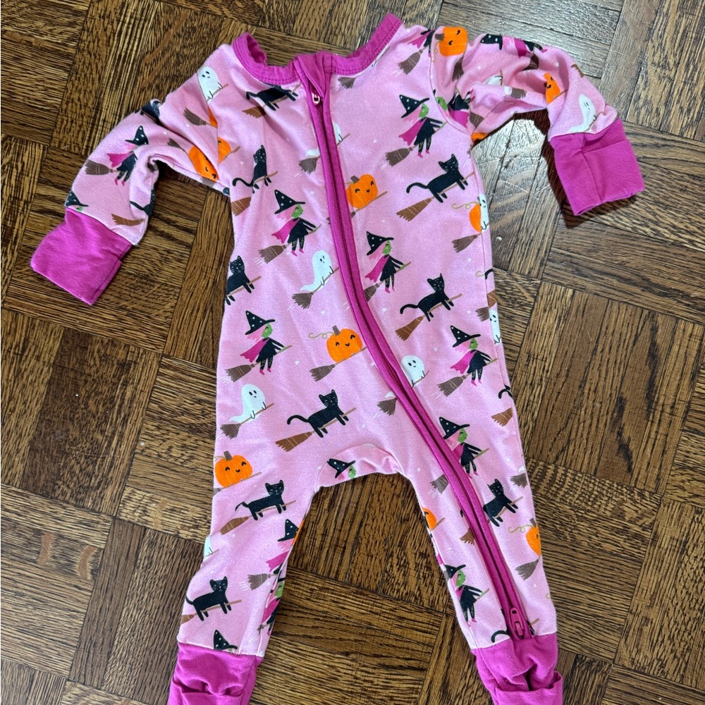 Bums and Roses cute halloween pink zip